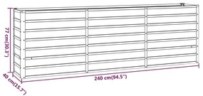 Ζαρντινιέρα Σκουριασμένο 240x40x77 εκ. Ατσάλι Σκληρυθέν Αέρα - Καφέ