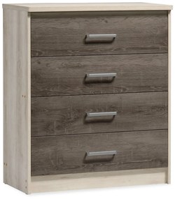 Συρταριέρα OLYMPUS pakoworld με 4 συρτάρια χρώμα castillo-toro 80x40x95εκ