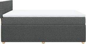 vidaXL Κρεβάτι Boxspring με Στρώμα Σκούρο Γκρι 140x200 εκ Υφασμάτινο