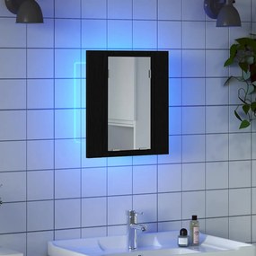 vidaXL Ντουλάπι Μπάνιου με LED, Μαύρο Δρυς, 40x12x45 εκ. από Τεχνητό Ξύλο