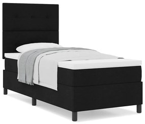 vidaXL Κρεβάτι με ελατήρια με στρώμα Μαύρο 100 x 200 cm ύφασμα