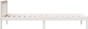 vidaXL Πλαίσιο Κρεβατιού Μακρύ Χωρ. Στρώμα Λευκό 80x210 εκ Μασίφ Πεύκο
