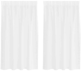 vidaXL Κουρτίνες με κουρτίνες 2 pcs Λευκό 140x140εκ Πολυεστέρας
