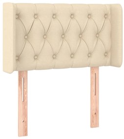 vidaXL Κεφαλάρι Κρεβατιού LED Κρεμ 83x16x78/88 εκ. Υφασμάτινο