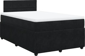 vidaXL Κρεβάτι Boxspring με Στρώμα Μαύρο 120x190 εκ. Βελούδινο