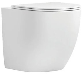 KARAG MILOS Λεκάνη Δαπέδου Rimless Με Κάλυμμα Λευκή Ματ Πορσελάνη