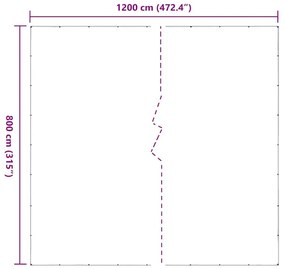 Σαφής μουσαμάς με οπές 6x12 m PVC - Διαφανές