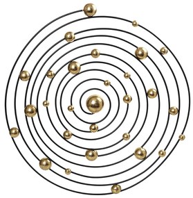Διακοσμητικό Τοίχου Μεταλλικό Χρυσό-Μαύρο ESPIEL 73x6x70εκ. ICY203