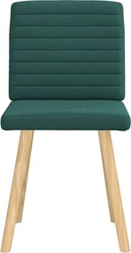 vidaXL Καρέκλες Τραπεζαρίας 2 τεμ. Σκούρο Πράσινο Υφασμάτινες