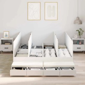vidaXL Κρεβάτι με αποθηκευτικό χώρο Λευκό 140 cm Επεξεργασμένο ξύλο