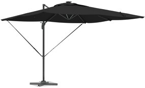 vidaXL Ομπρέλα με Βραχίονα Roma με LED Μαύρη 286x285x270 cm Αλουμίνιο