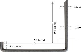 Ράφι Τοίχου Μαύρο / Δρυς FLAZES 60x14x16