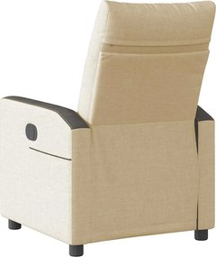 vidaXL Πολυθρόνα Ανακλινόμενη Ηλεκτρική Κρεμ Υφασμάτινη