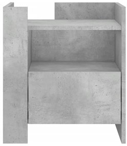 vidaXL Κομοδίνο Γκρι Σκυροδ. 45x50x50 εκ. από Επεξεργασμένο Ξύλο