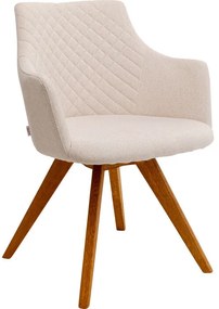 Καρέκλα Περιστρεφόμενη  Coco Wood Ύφασμα Μπεζ 51*60*81εκ. - Μπεζ