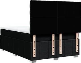 vidaXL Κρεβάτι Boxspring με Στρώμα Μαύρο 140x200 εκ. Υφασμάτινο