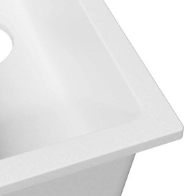 vidaXL Σιντρινο κουζίνας Λευκό 21 x 44 x 14 εκ. Γρανίτης