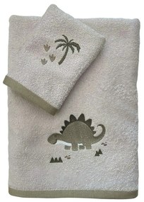 Πετσέτες Βρεφικές Κεντητές 4937 (Σετ 2τμχ) Beige-Olive Das Home Σετ Πετσέτες 70x140cm 100% Βαμβάκι