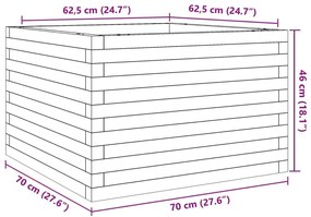 Ζαρντινιέρα Καφέ Κεριού 70x70x46 εκ. από Μασίφ Ξύλο Πεύκου - Καφέ