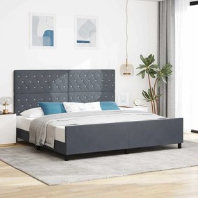 vidaXL Κρεβάτι Γκρι Σκούρο 200x200 εκ Βελούδο