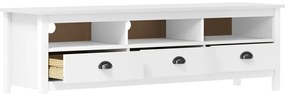 vidaXL Έπιπλο Τηλεόρασης Hill Λευκό 158x40x47 εκ. Ξύλο Πεύκου