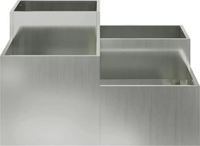 vidaXL Γλάστρα Κήπου Ασημί 80 x 80 x 48 εκ. Γαλβανισμένος χάλυβας