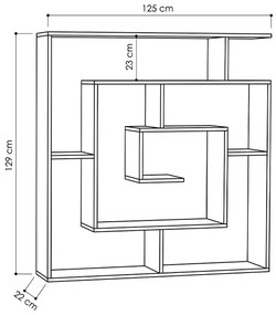 Βιβλιοθήκη Labirent Megapap χρώμα λευκό 125x22x129εκ.
