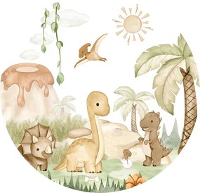 Dino Baby Ταπετσαρια Τοιχου Μπεζ Στρογγυλη 80cm