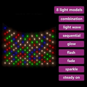 Χριστουγεν. Φωτάκια Δίχτυ Πολύχρωμα Εσ./Εξ. Χώρου 4x4μ. 544 LED - Πολύχρωμο