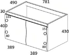 Martin Hera HDPE 80 Light Grey - Αδιάβροχος Πάγκος με Νιπτήρα 80x50