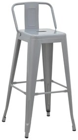 Σκαμπό μπαρ με πλάτη Utopia γκρι μέταλλο 42x42x97 εκ. 42x42x97 εκ.