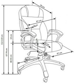 Καρέκλα γραφείου Houston 189, Σκούρο καφέ, 112x67x70cm, 15 kg, Με μπράτσα, Με ρόδες, Μηχανισμός καρέκλας: Κλίση | Epipla1.gr