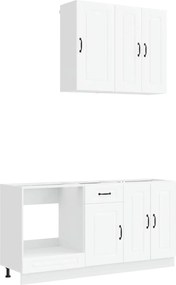 vidaXL Μονάδα κουζίνας KALMAR 5 pcs Λευκό Επεξεργασμένο Ξύλο