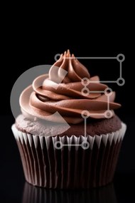 Intra Συλλεκτικό Ξύλινο Παζλ Plywood  4mm - Cupcake σοκολάτας με στροβιλισμένο πάγωμα Σε Ξύλινο Κουτί - Διαστάσεις: 10x10 cm – 25 κομμάτια