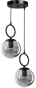 Φωτιστικό Οροφής Morino 846STL2818 Φ25x70cm 2xE27 40W Black Opviq