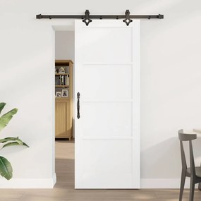 vidaXL Συρόμενη Πόρτα με Σετ Εξαρτημάτων 'ORKDAL' Λευκή Ξύλου Πεύκου