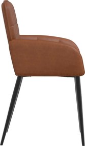 vidaXL Καρέκλες φαγητού 2 pcs Τεχνητό Δέρμα Καφέ 57 x 50 x 85 εκ.