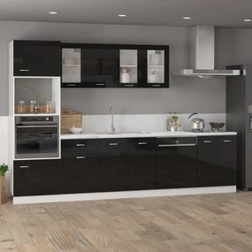 vidaXL Ντουλάπι Κρεμαστό με Τζάμι Γυαλ. Μαύρο 40x31x60 εκ. Μοριοσανίδα