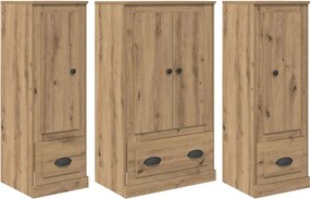 vidaXL Highboard 3 pcs Artisan Oak 132 x 35,5 x 103,5 εκ.