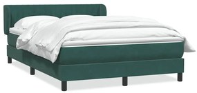 vidaXL Κρεβάτι Boxspring με Στρώμα Σκούρο Πράσινο 140x210εκ. Βελούδινο