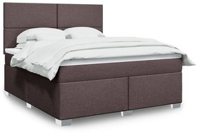 VidaXL Κρεβάτι Boxspring με Στρώμα Σκούρο Καφέ 180x200 εκ Υφασμάτινο