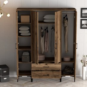 Τετραφυλλη Ντουλαπα Καρυδια KUMSAL 47.5x160x201.4