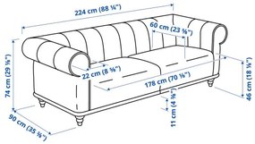 VISKAFORS τριθέσιος καναπές 194.433.52