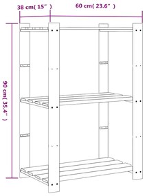 ΡΑΦΙΕΡΑ ΜΕ 3 ΡΑΦΙΑ ΓΚΡΙ 60 X 38 X 90 ΕΚ. ΜΑΣΙΦ ΞΥΛΟ ΠΕΥΚΟΥ 373387