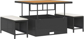 vidaXL Σετ Καναπέ Κήπου 11 pcs Μαύρο συνθετικό ρατάν