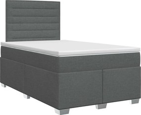 vidaXL Κρεβάτι box spring με στρώμα Σκούρο Γκρι 120 x 190 cm Ύφασμα