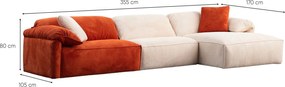 Corner Sofa Flamingo Corner 4 (L1,5+O1+Chlr) Cream
Orange