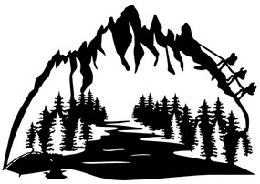 Διακοσμητικό Τοίχου Parkway 899SKL2547 70x48cm Black Wallity Μέταλλο