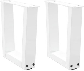 vidaXL Πόδια τραπεζαρίας σχήματος V 2 τεμάχια Λευκό 40x(30-31,3) cm
