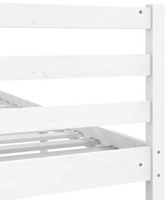 vidaXL Πλαίσιο Κρεβατιού Λευκό 140 x 200 εκ. από Μασίφ Ξύλο